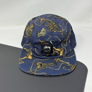 Vintage 2000s Stussy Trumpet 5 Panel Hat Instrument Camp Cap Streetwear Y2K